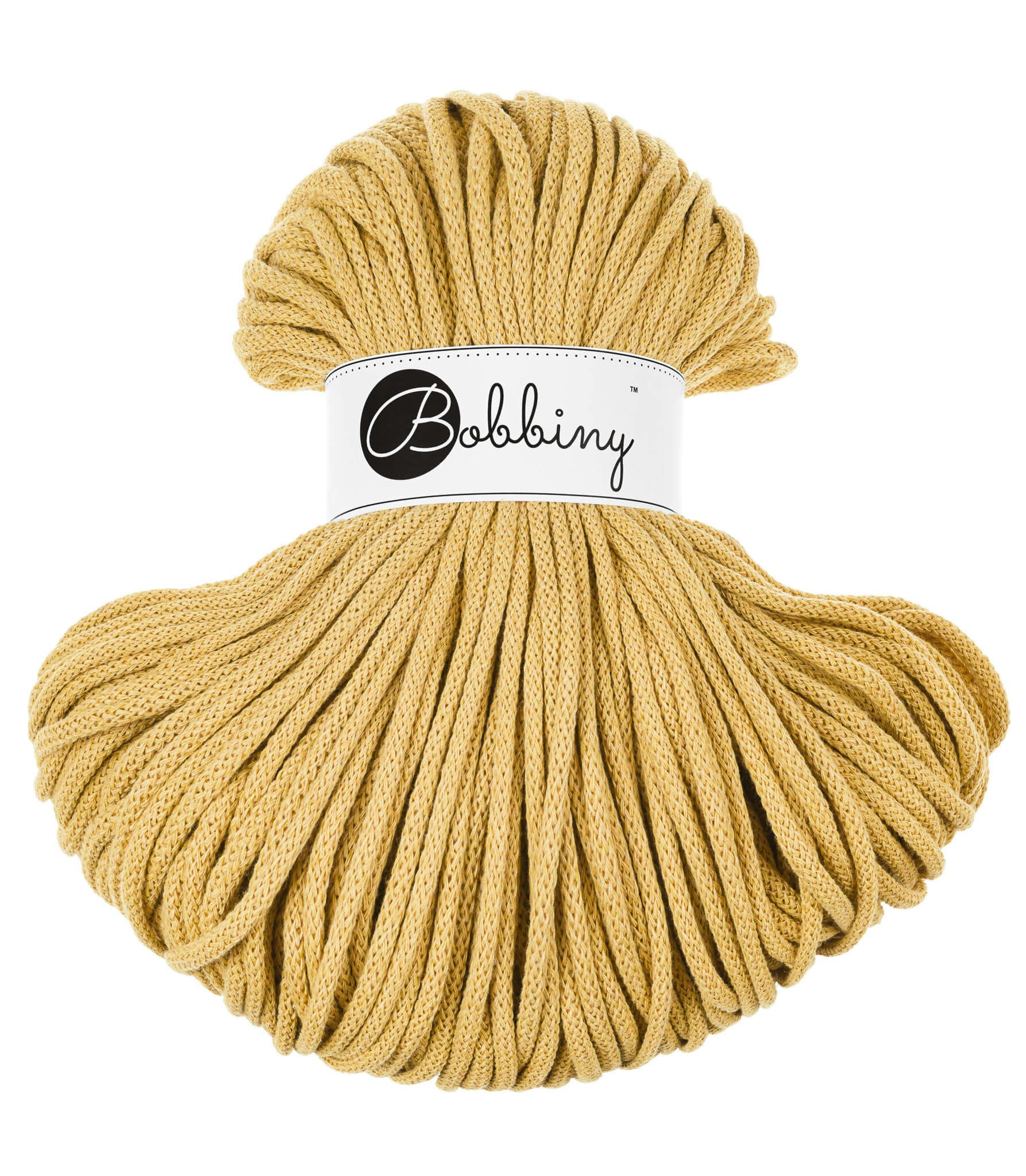 Bobbiny Braided Cord Premium 5 mm - flätat bomullsgarn