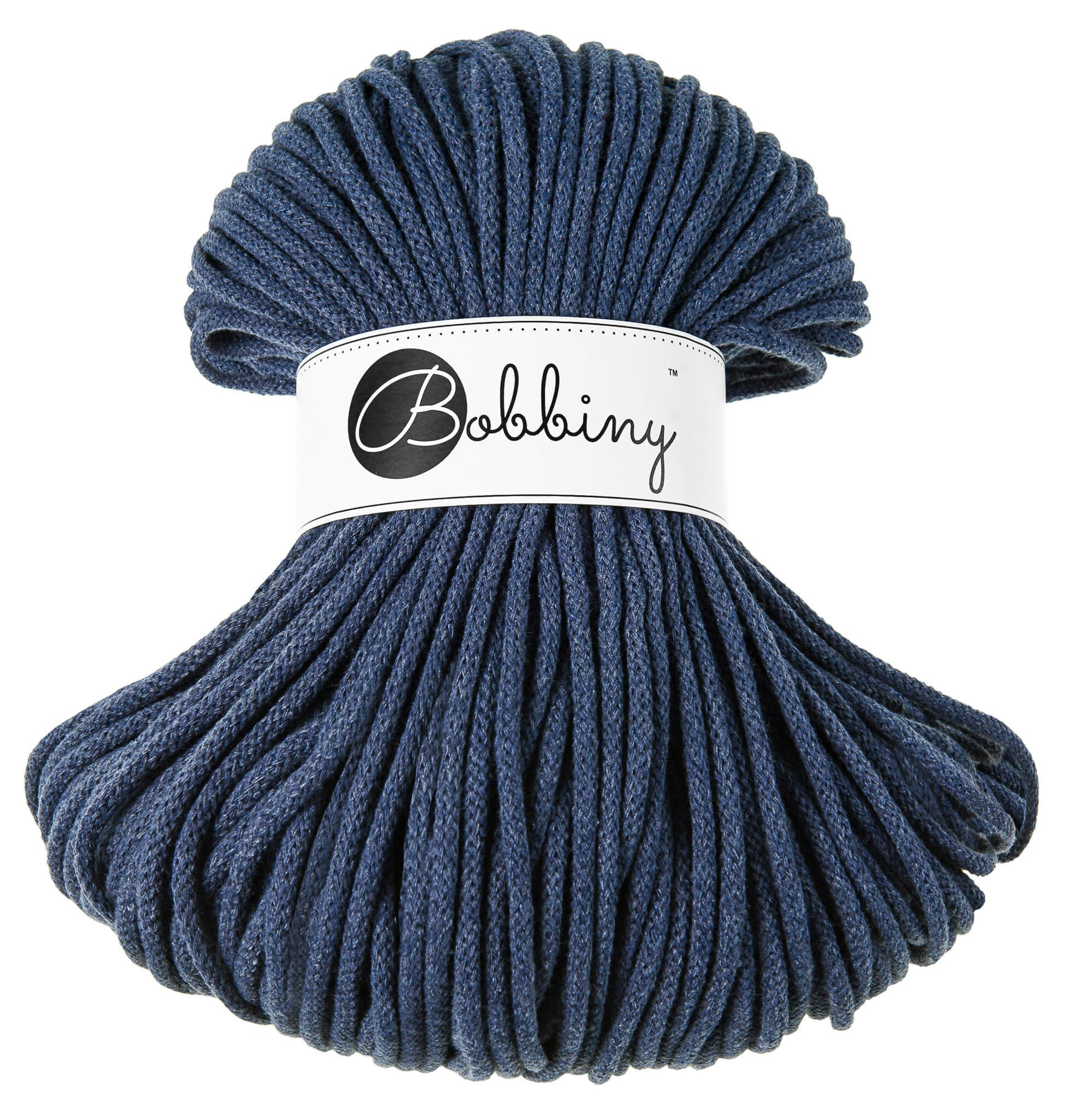 Bobbiny Braided Cord Premium 5 mm - flätat bomullsgarn