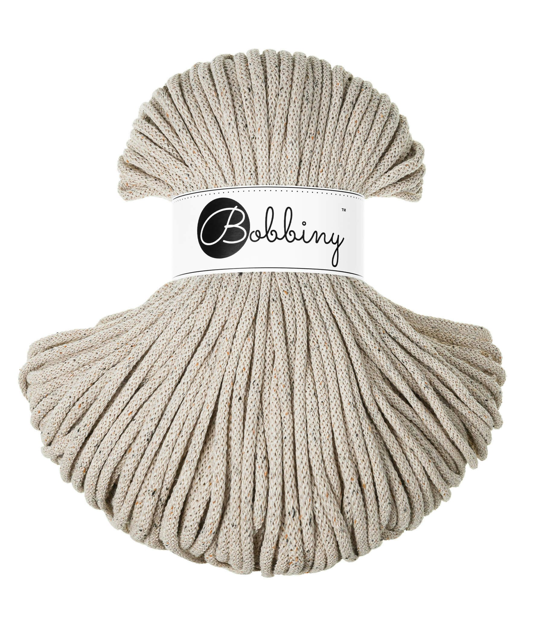 Bobbiny Braided Cord Premium 5 mm - flätat bomullsgarn