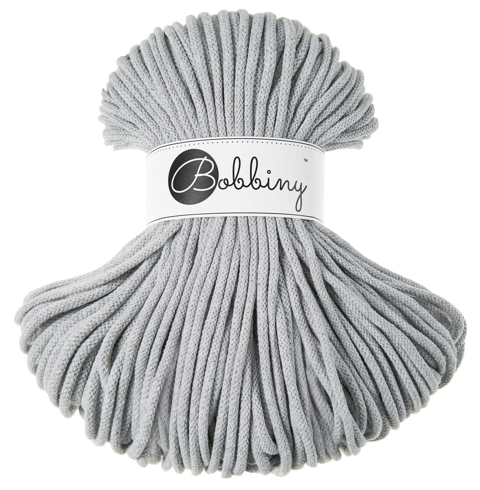 Bobbiny Braided Cord Premium 5 mm - flätat bomullsgarn