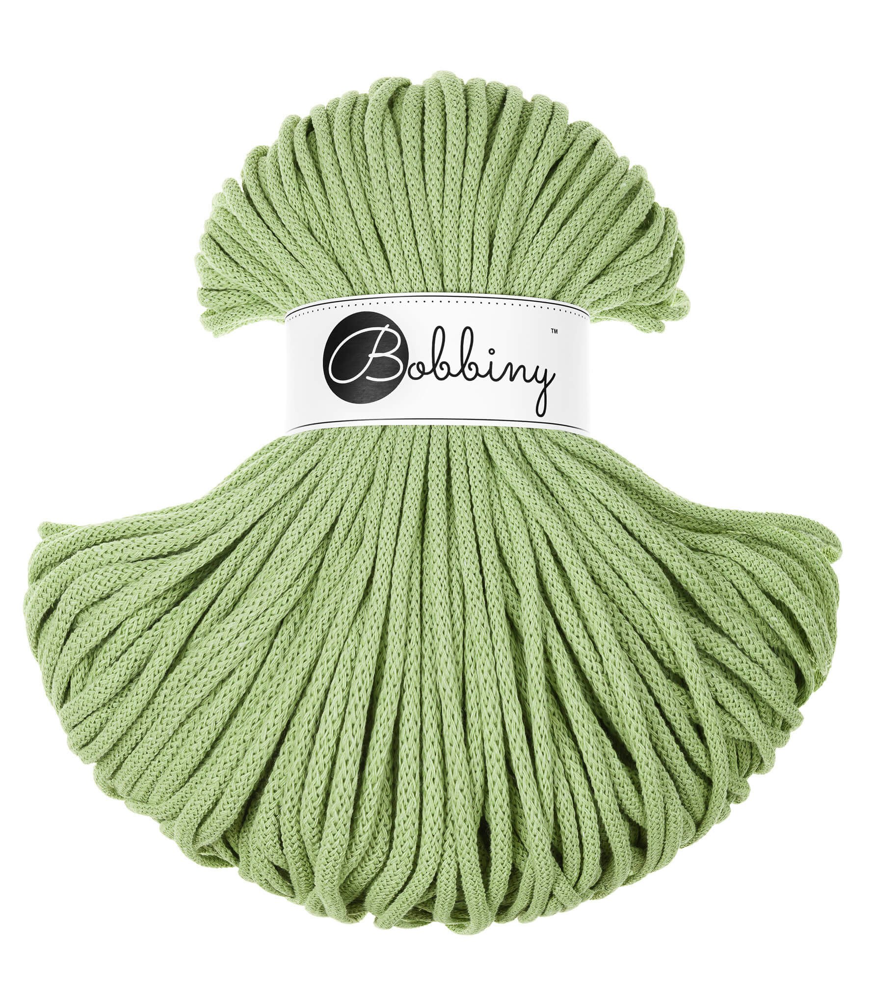 Bobbiny Braided Cord Premium 5 mm - flätat bomullsgarn