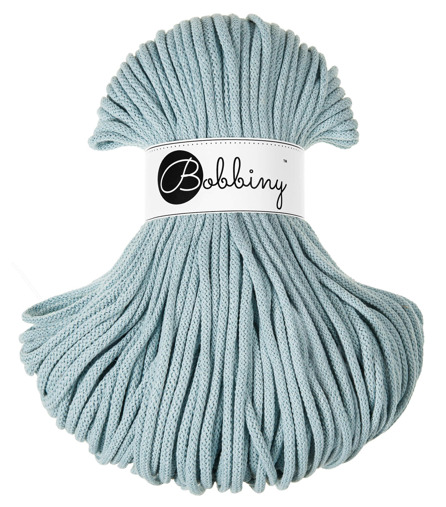 Bobbiny Braided Cord Premium 5 mm - flätat bomullsgarn
