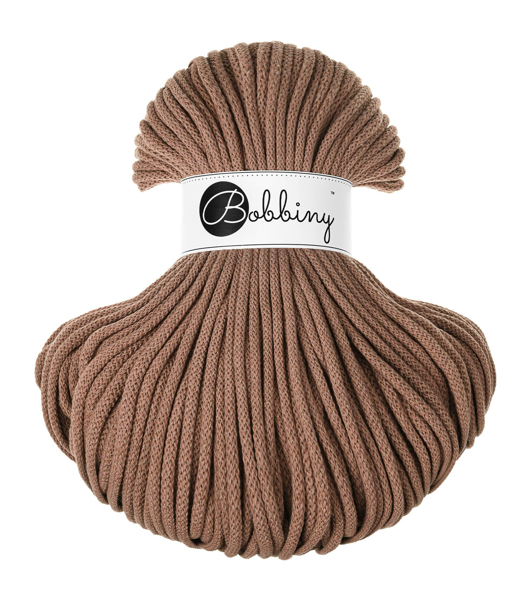 Bobbiny Braided Cord Premium 5 mm - flätat bomullsgarn