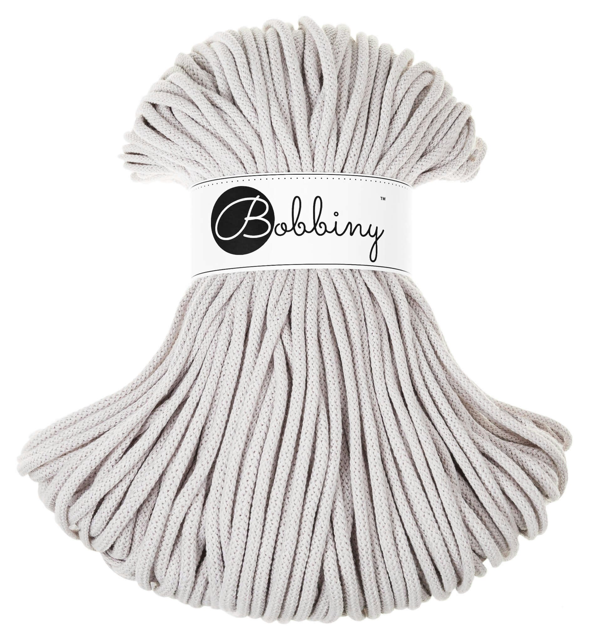 Bobbiny Braided Cord Premium 5 mm - flätat bomullsgarn