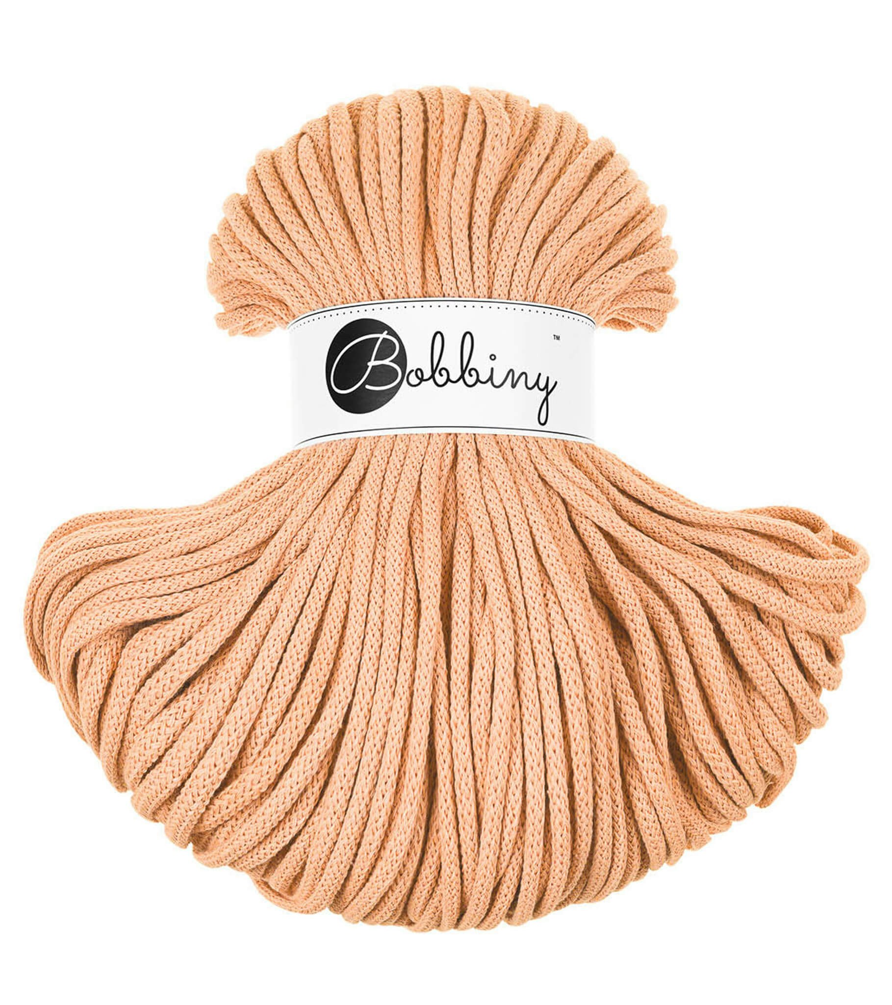 Bobbiny Braided Cord Premium 5 mm - flätat bomullsgarn