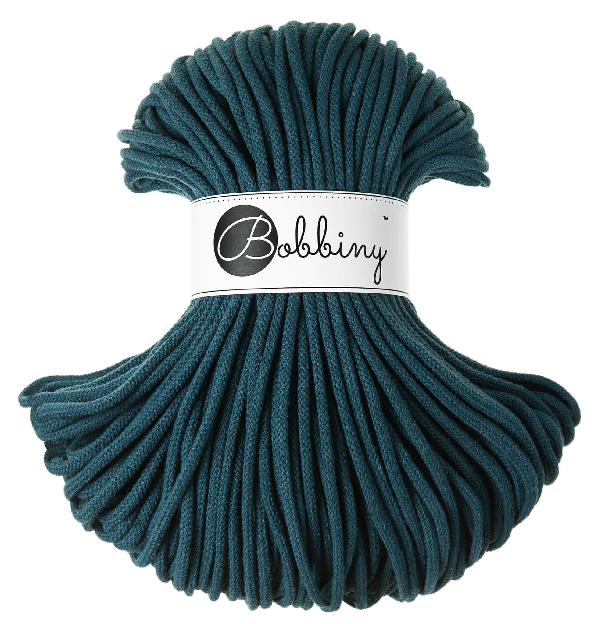 Bobbiny Braided Cord Premium 5 mm - flätat bomullsgarn