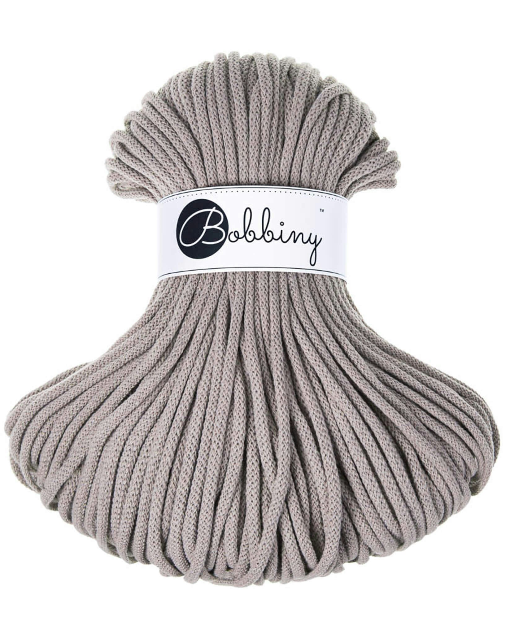 Bobbiny Braided Cord Premium 5 mm - flätat bomullsgarn