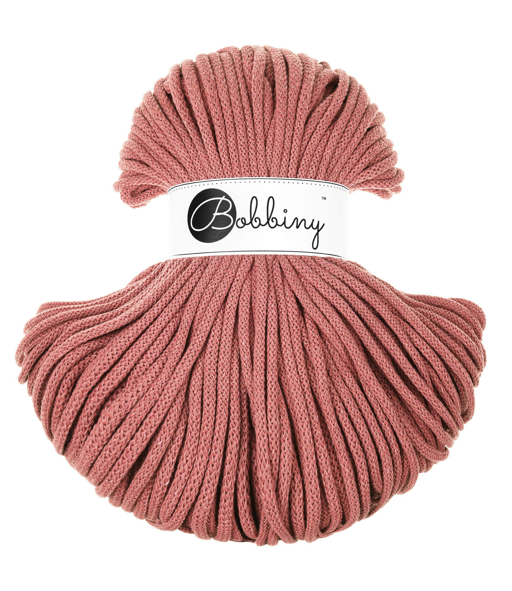 Bobbiny Braided Cord Premium 5 mm - flätat bomullsgarn