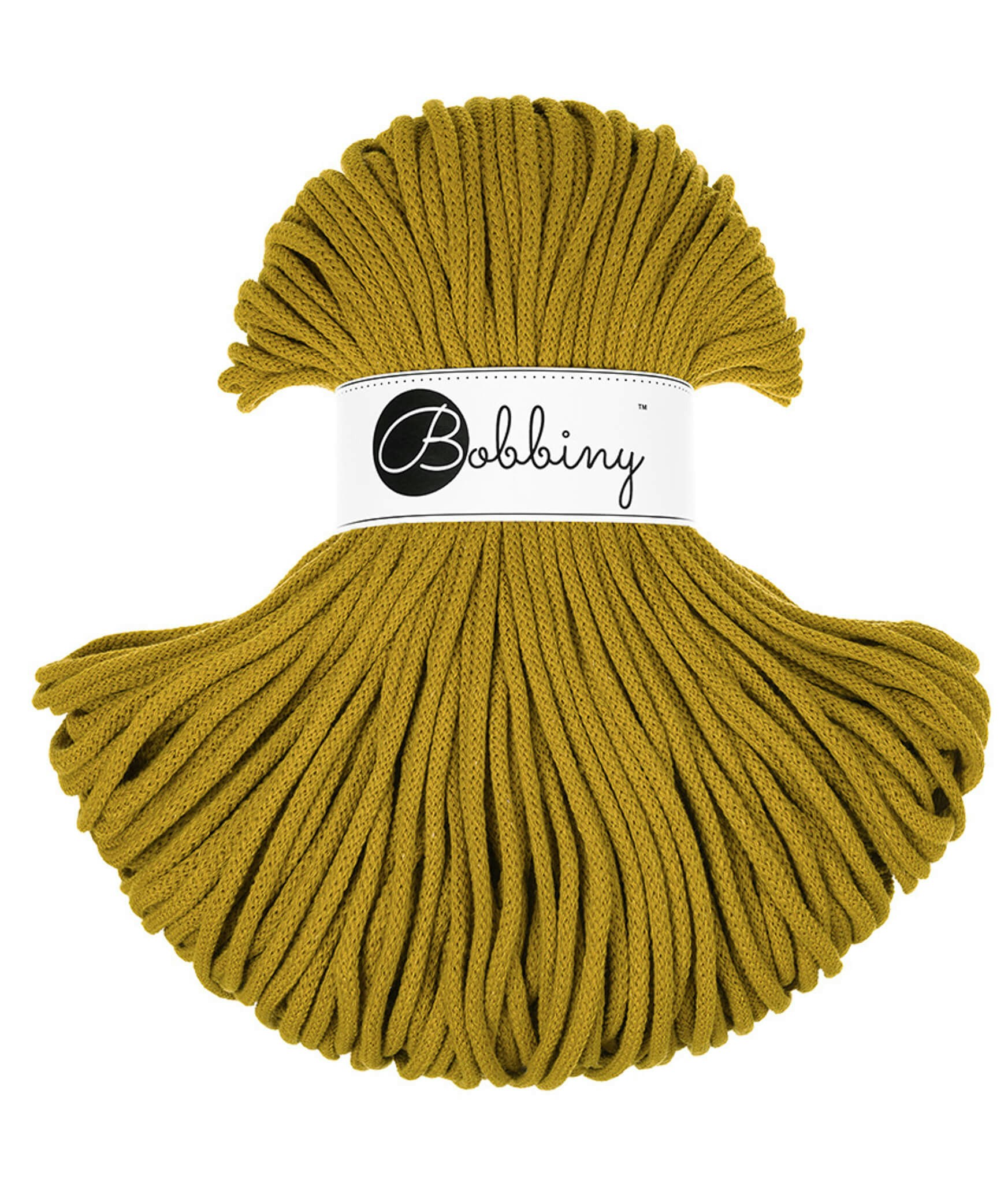 Bobbiny Braided Cord Premium 5 mm - flätat bomullsgarn