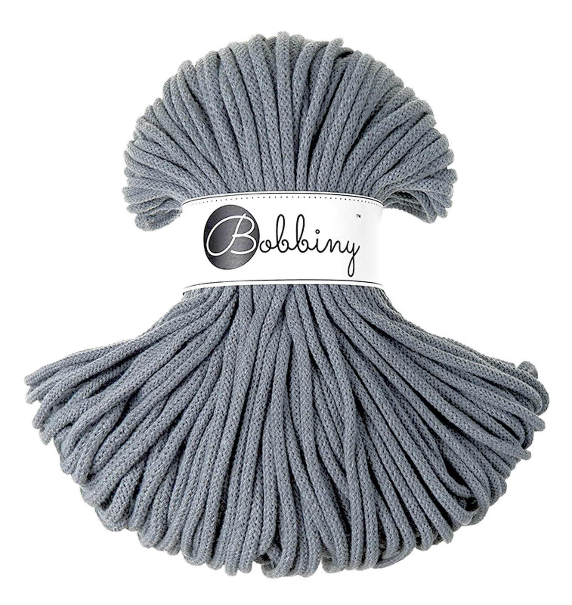 Bobbiny Braided Cord Premium 5 mm - flätat bomullsgarn
