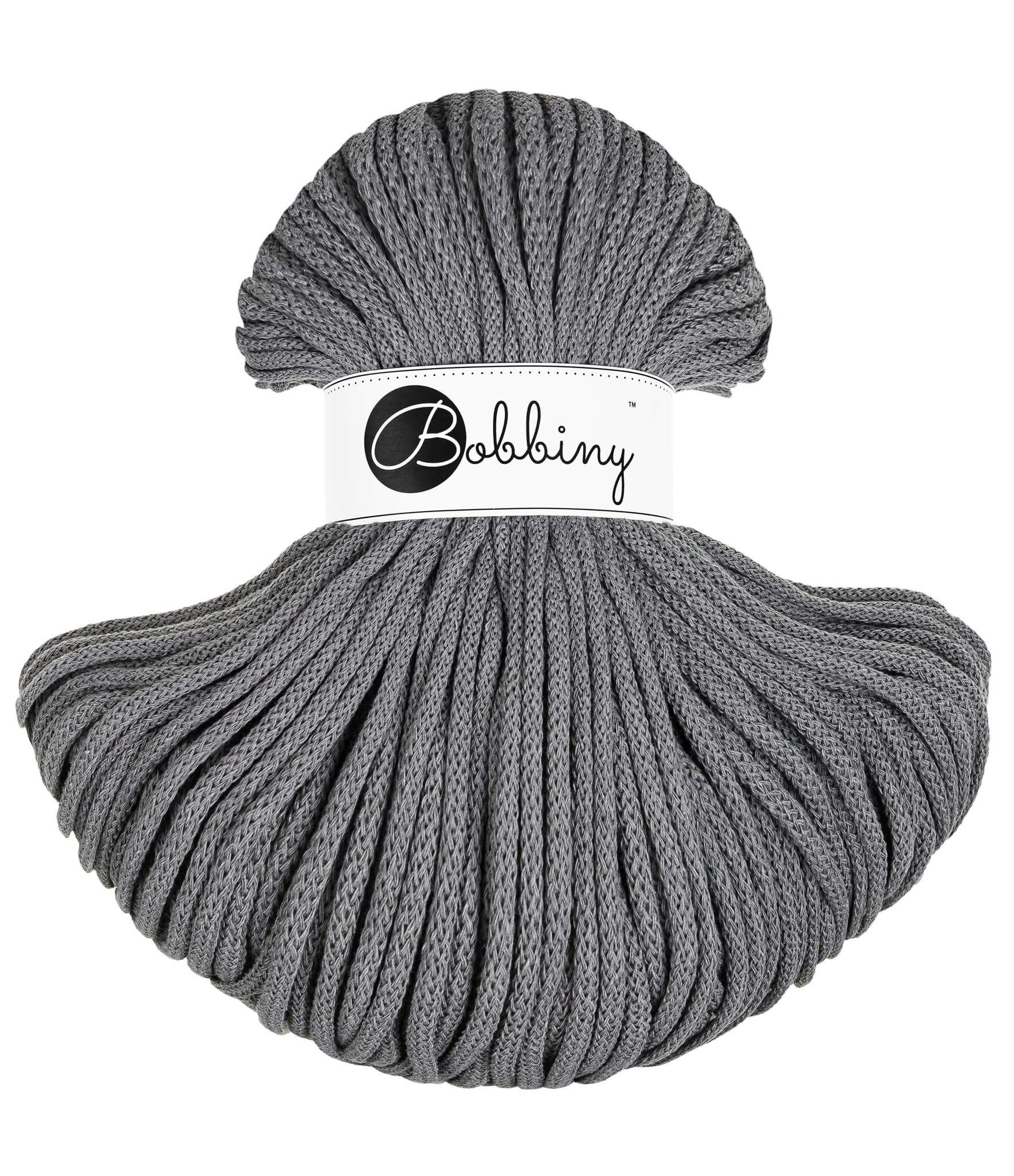 Bobbiny Braided Cord Premium 5 mm - flätat bomullsgarn