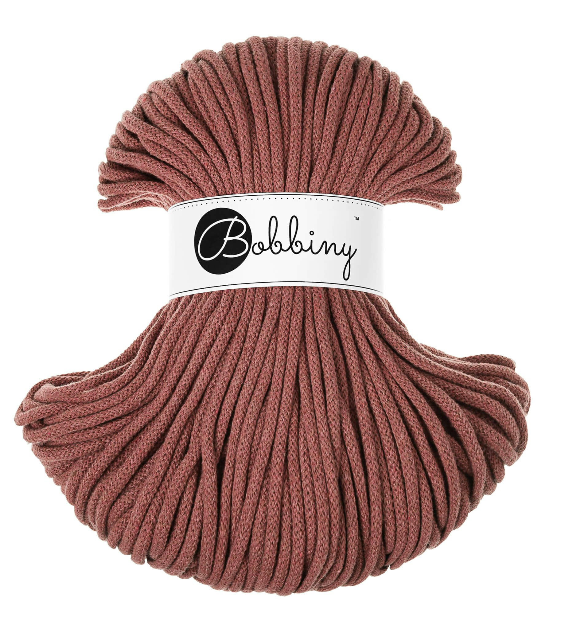 Bobbiny Braided Cord Premium 5 mm - flätat bomullsgarn