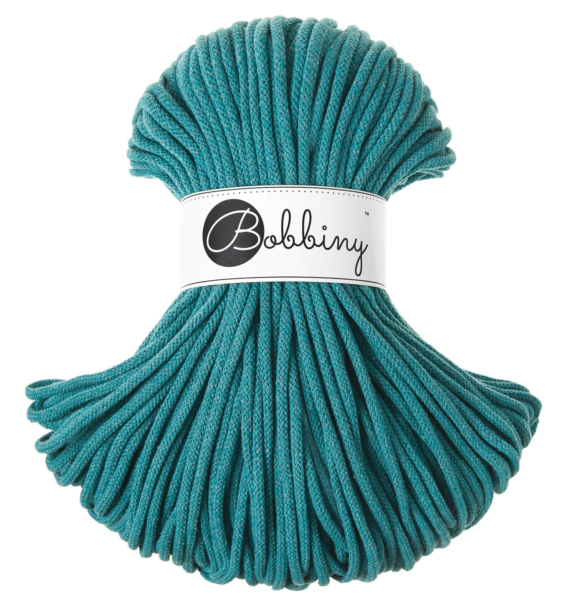 Bobbiny Braided Cord Premium 5 mm - flätat bomullsgarn