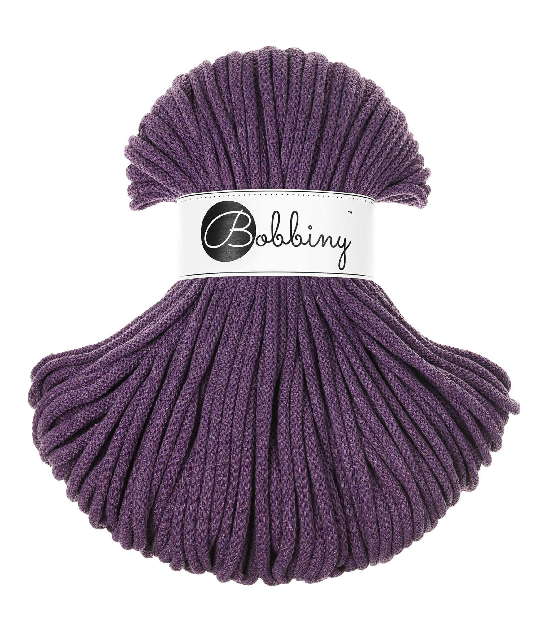 Bobbiny Braided Cord Premium 5 mm - flätat bomullsgarn