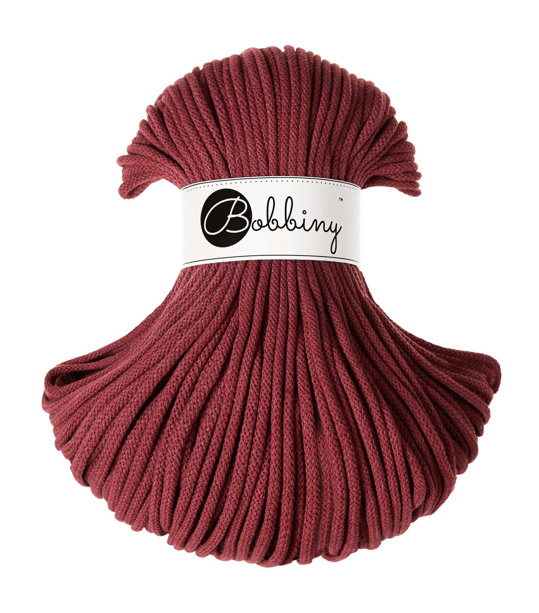 Bobbiny Braided Cord Premium 5 mm - flätat bomullsgarn