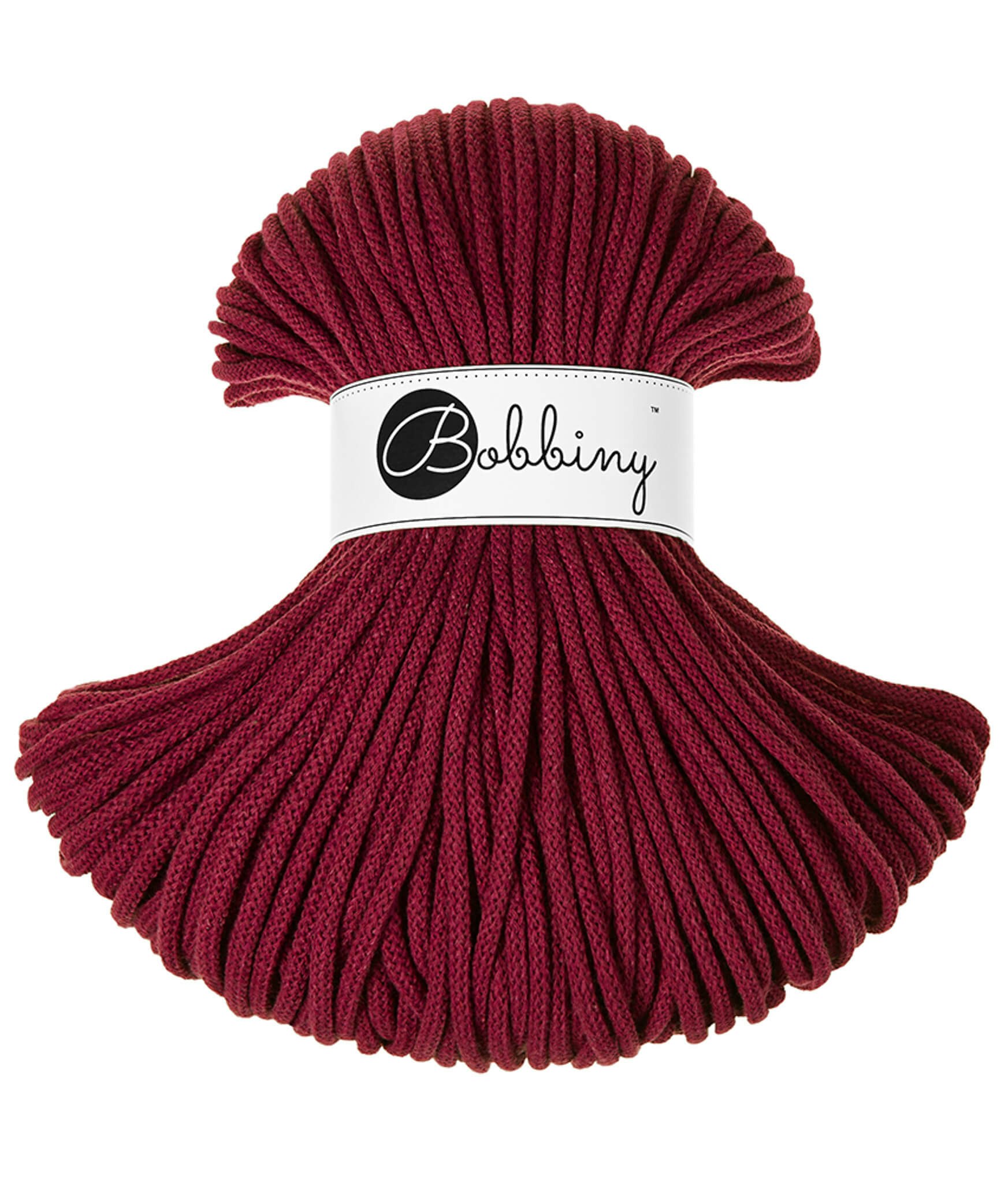 Bobbiny Braided Cord Premium 5 mm - flätat bomullsgarn