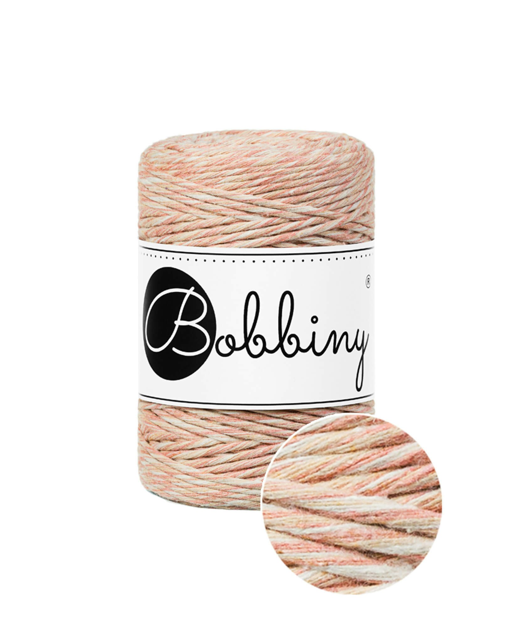 Bobbiny Single Twist Macrame Cord Baby 1.5 mm - enkeltvinnat makramégarn