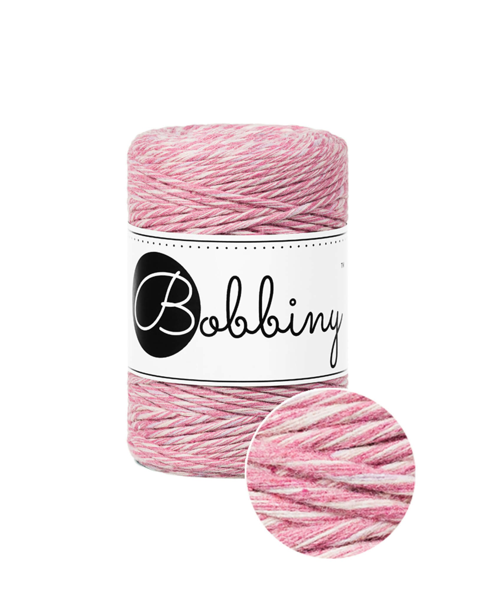 Bobbiny Single Twist Macrame Cord Baby 1.5 mm - enkeltvinnat makramégarn