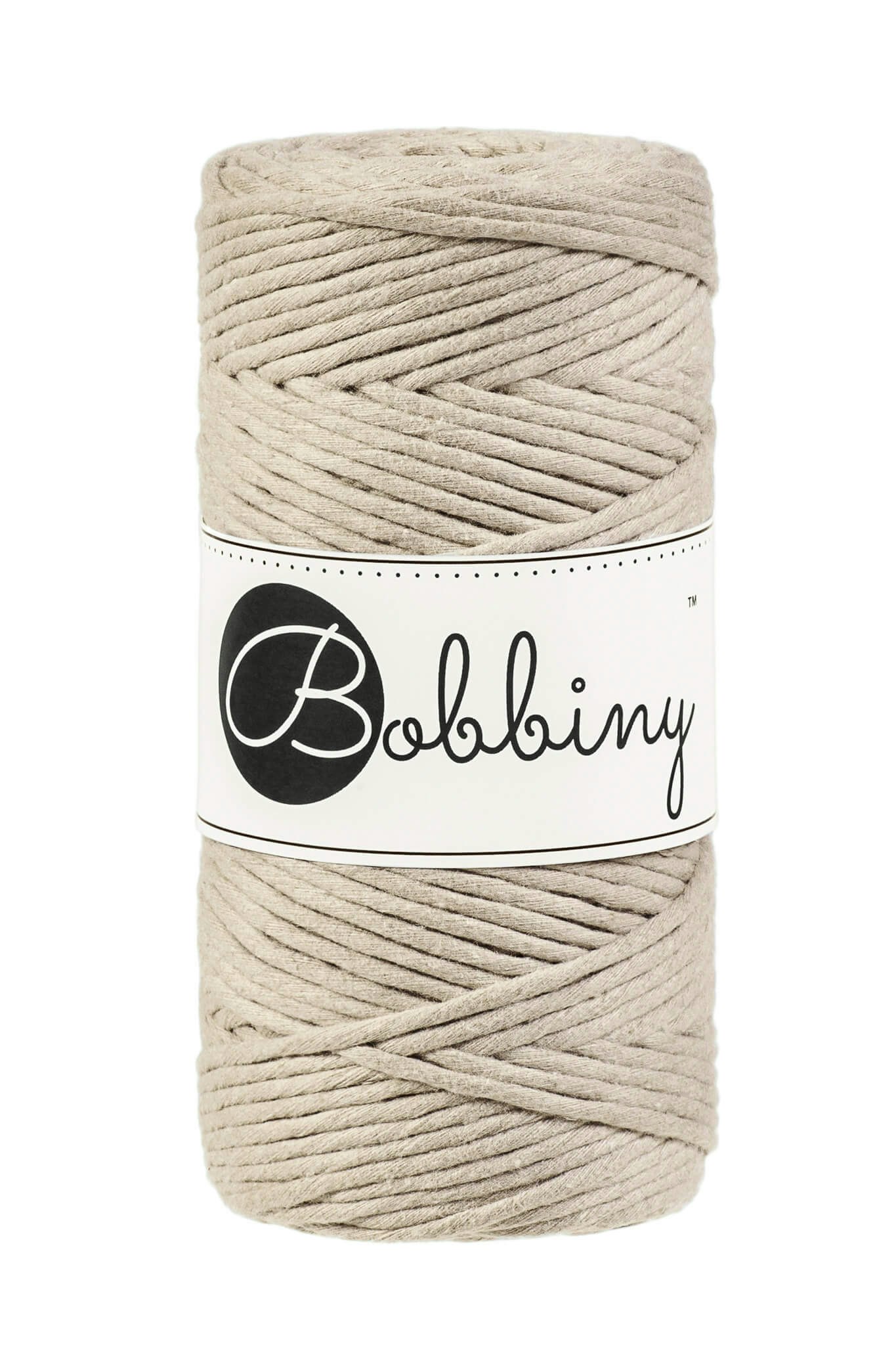Bobbiny Single Twist Macrame Cord Regular 3 mm - enkeltvinnat makramégarn