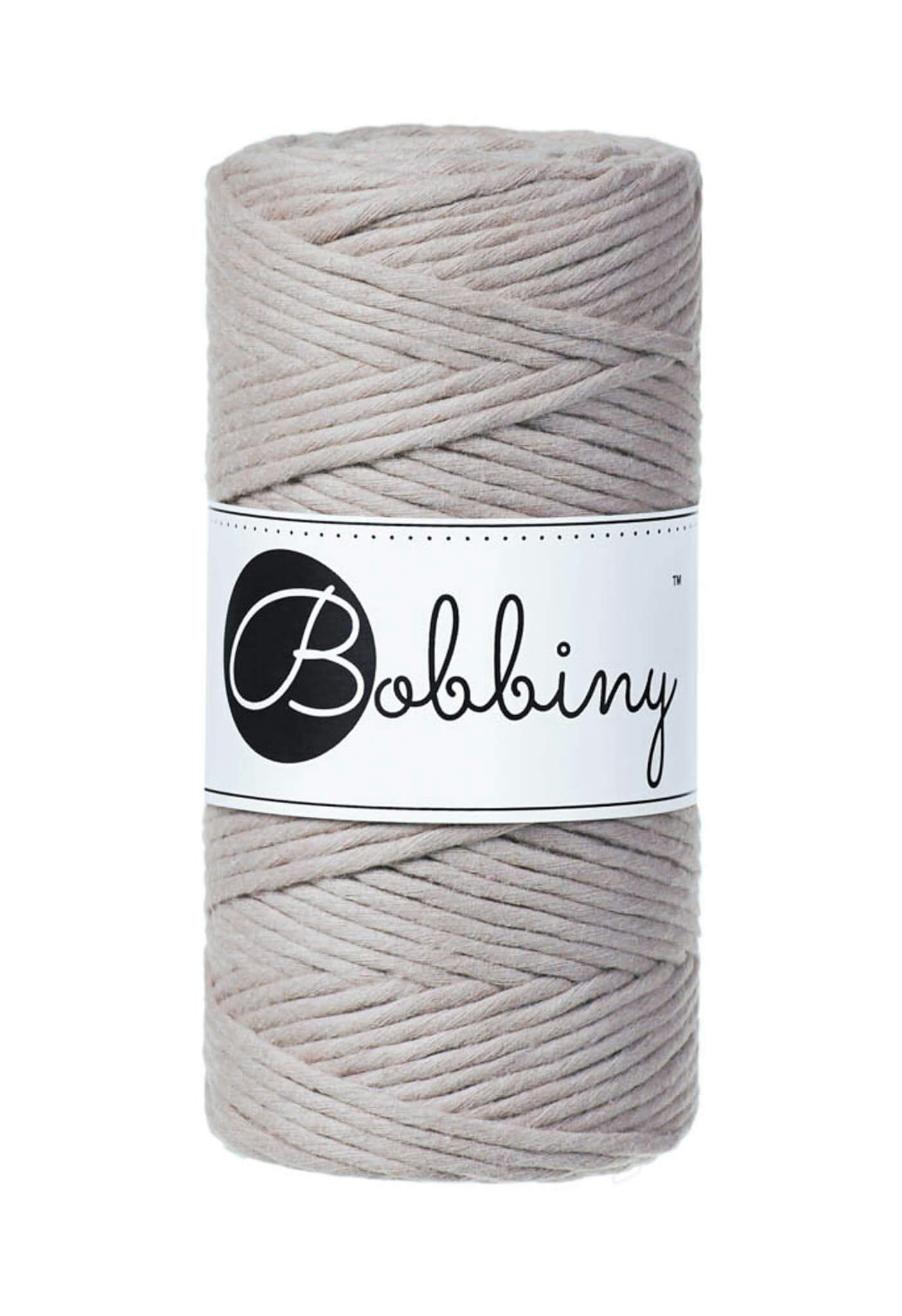 Bobbiny Single Twist Macrame Cord Regular 3 mm - enkeltvinnat makramégarn