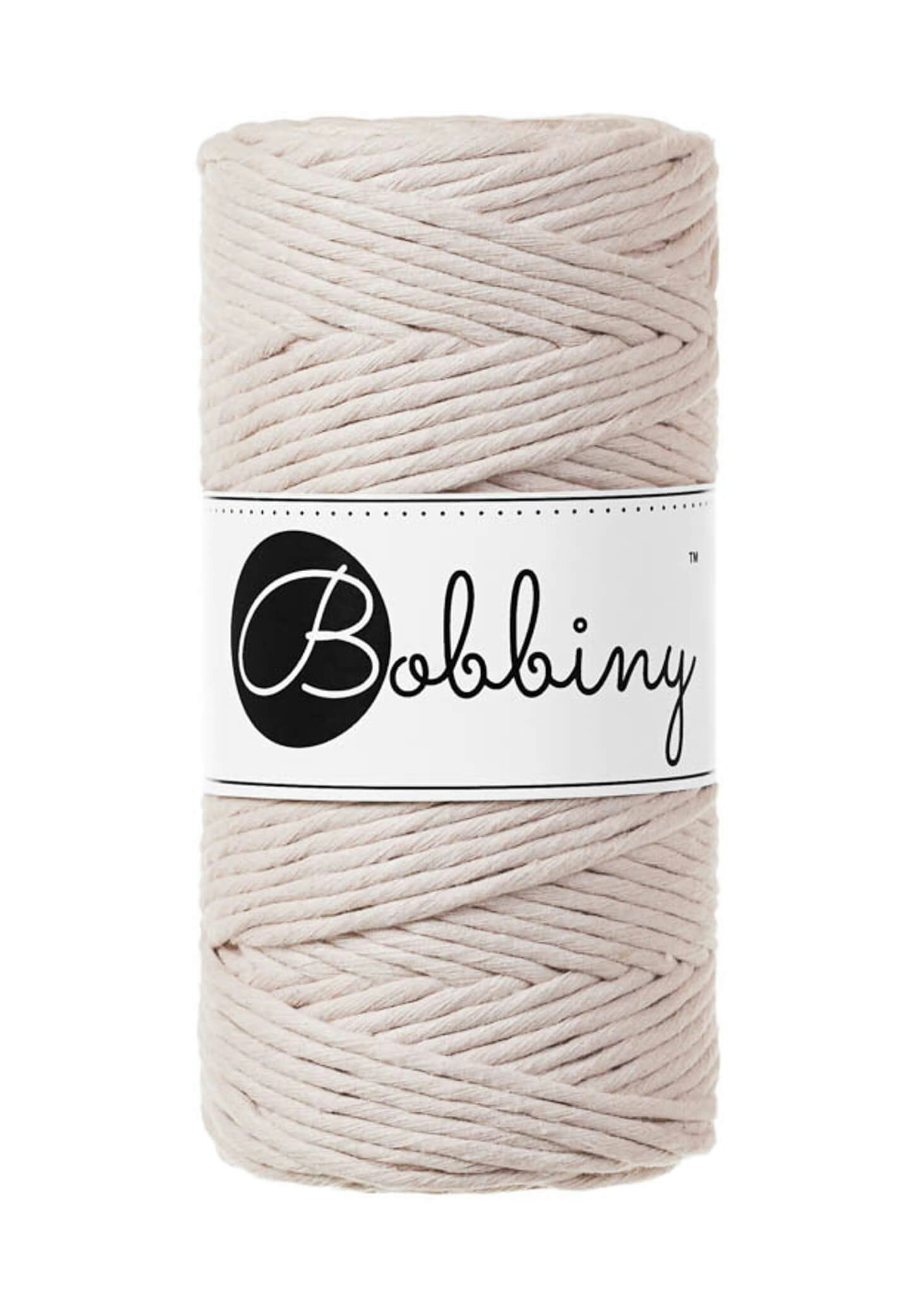 Bobbiny Single Twist Macrame Cord Regular 3 mm - enkeltvinnat makramégarn