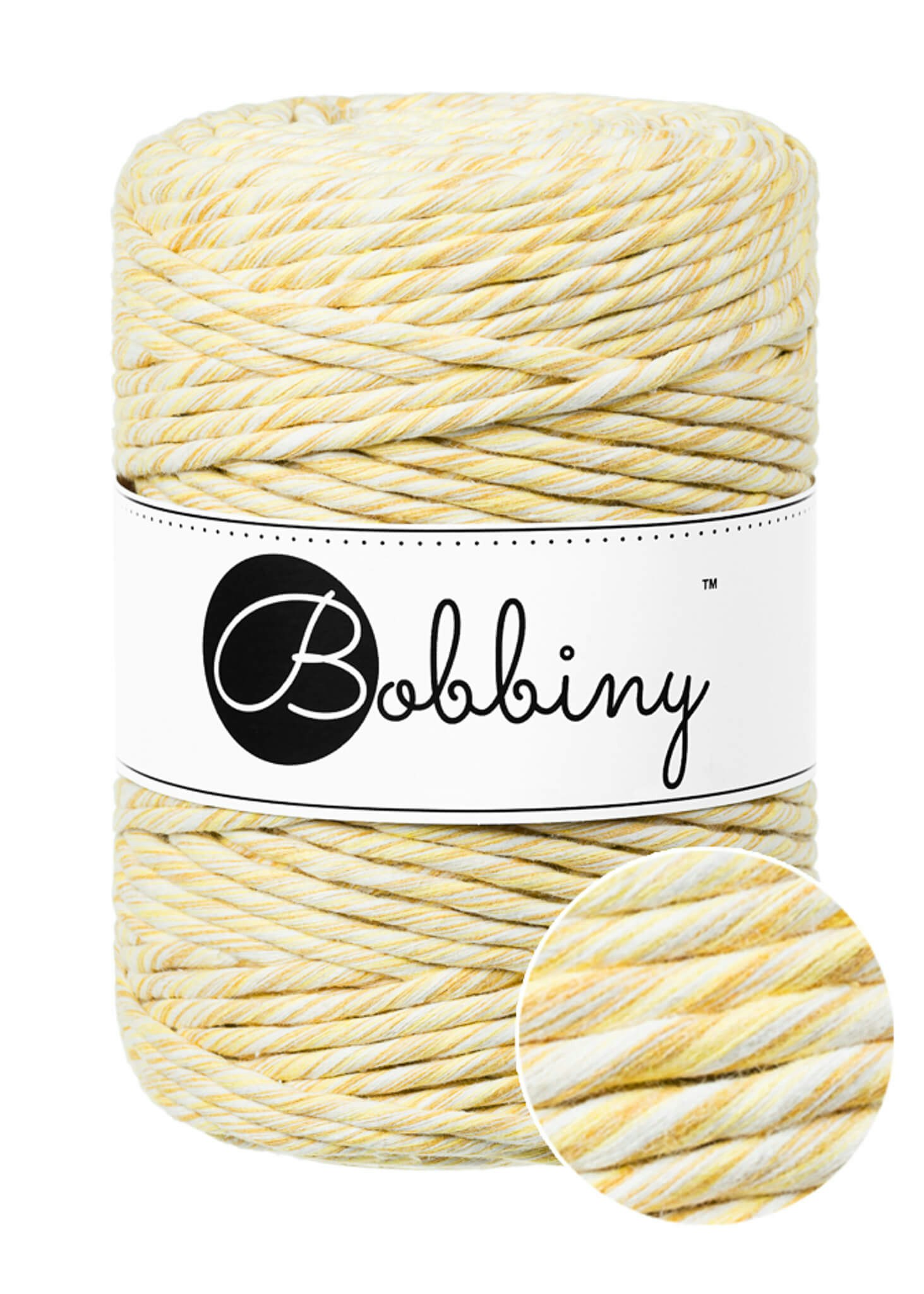 Bobbiny Single Twist Macrame Cord XXL 5 mm - enkeltvinnat makramégarn