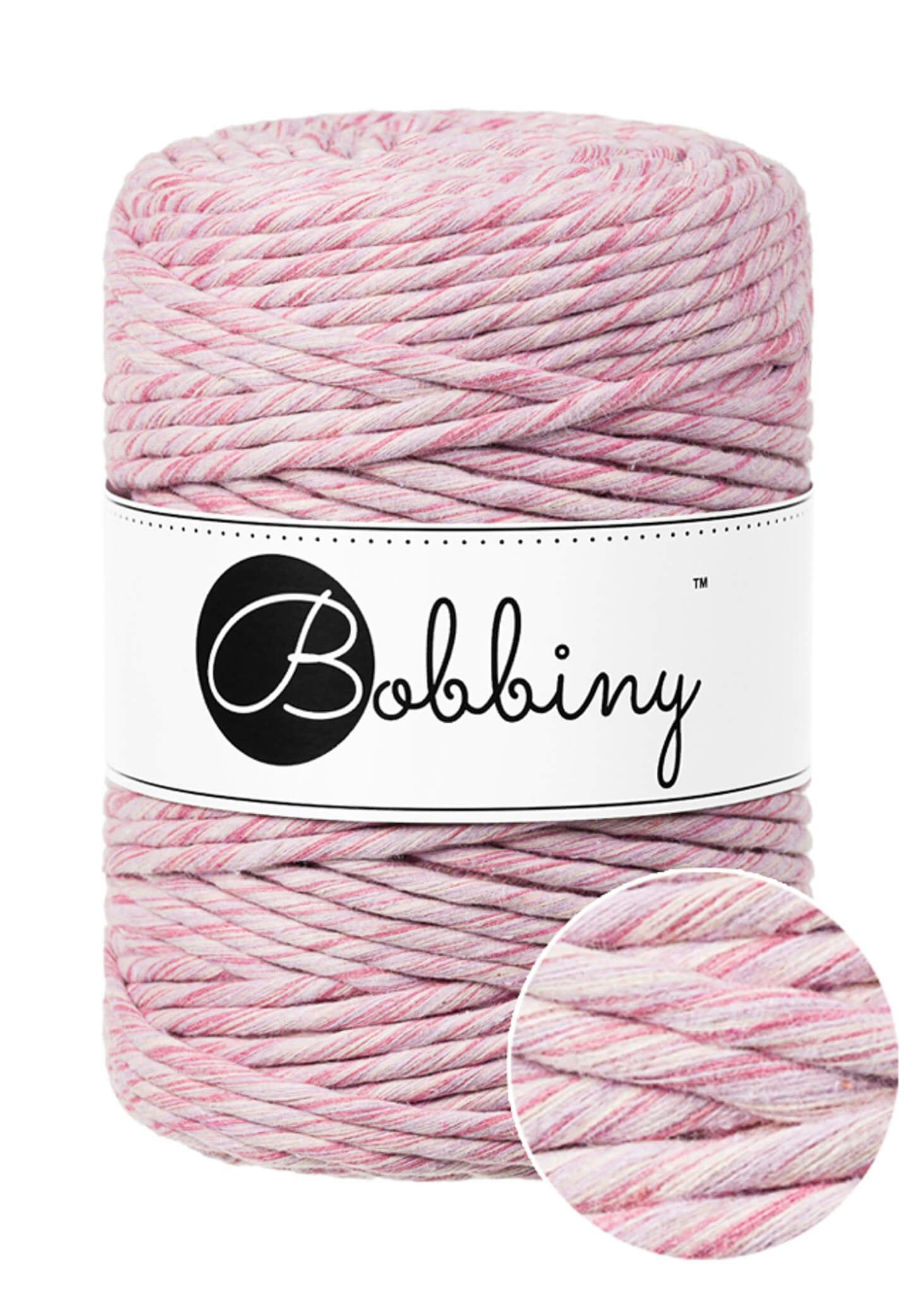 Bobbiny Single Twist Macrame Cord XXL 5 mm - enkeltvinnat makramégarn