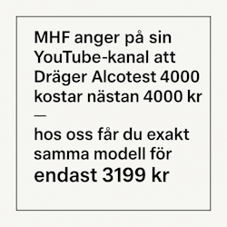 Dräger Alcotest® 4000 inklusive förkalibrering, tygpåse och 3 munstycken. Fri frakt