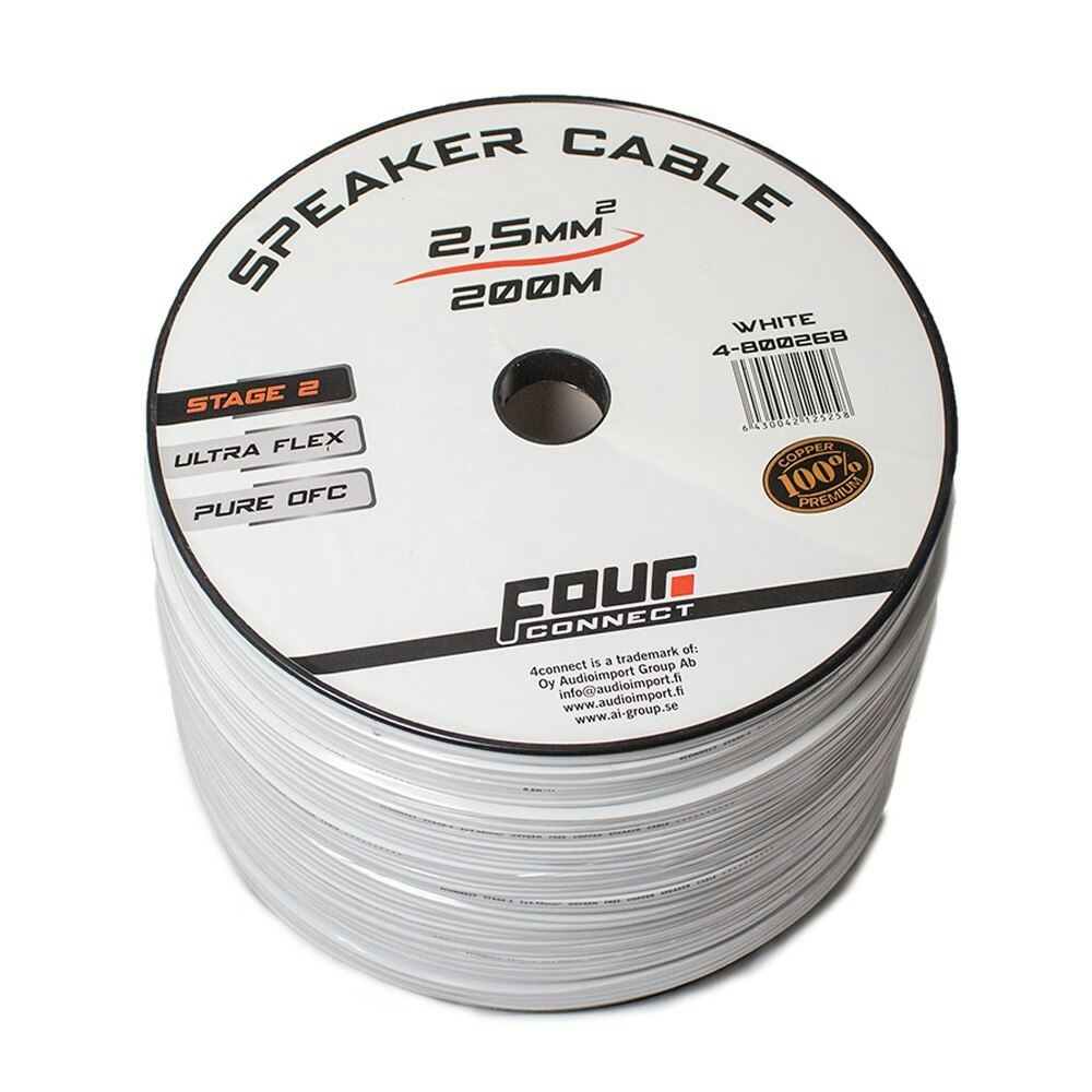 FOUR Connect 4-800268 OFC-speakercable white 2x2.5mm2, 200m