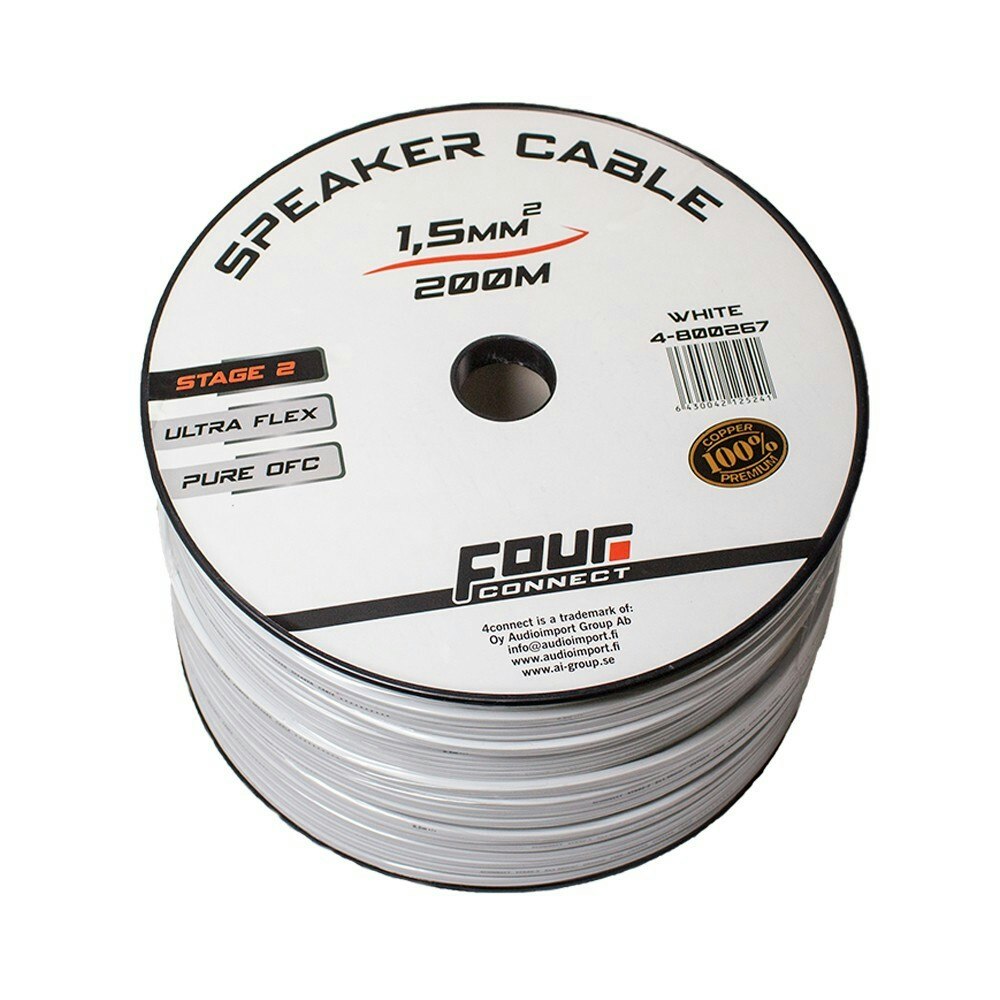 FOUR Connect 4-800267 OFC-cable white 2x1.5mm2, 200m