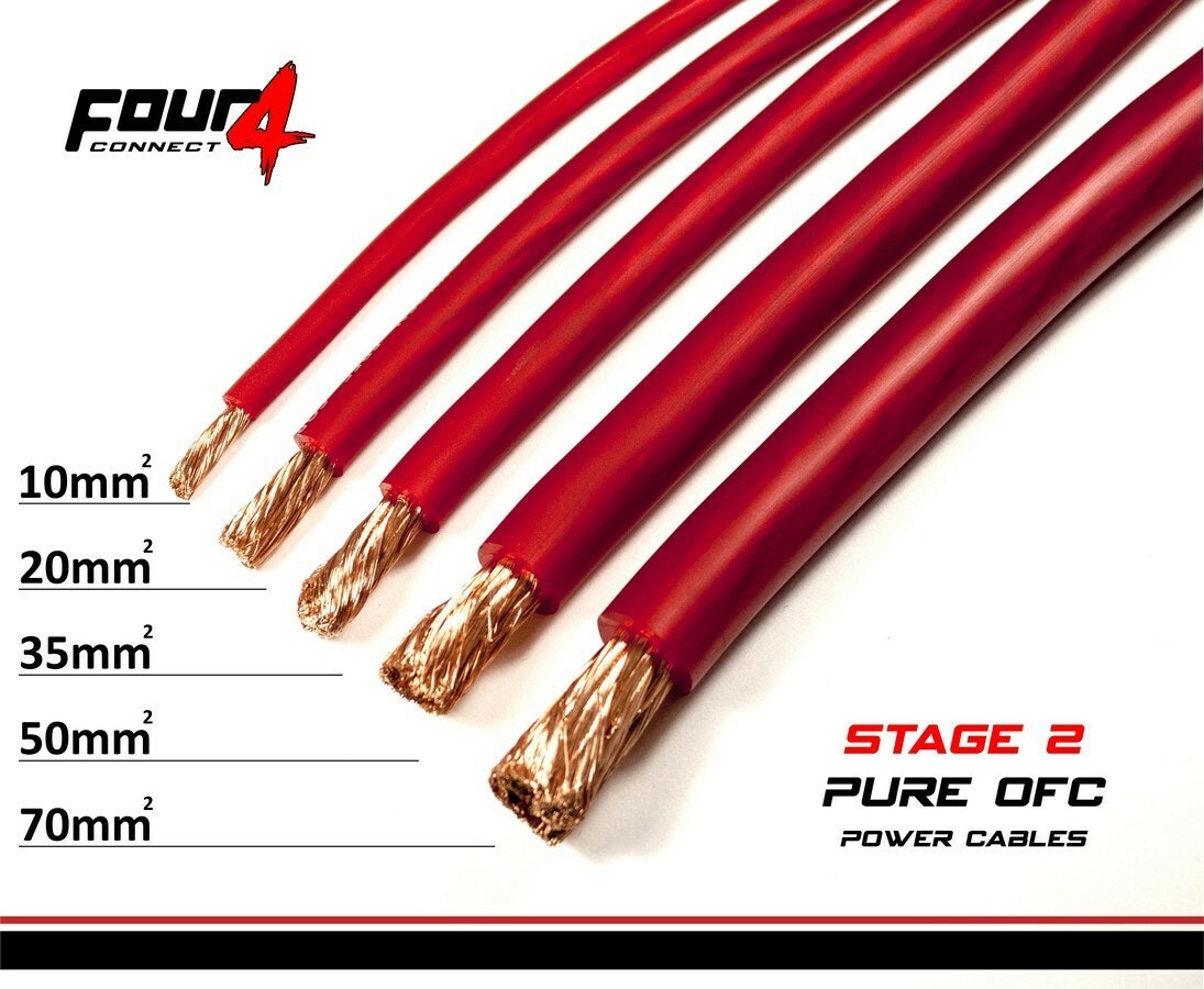 FOUR Connect 4-800219 STAGE2 70mm2 OFC power cable red 18m