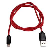 USB till Lightning kabel rödsvart