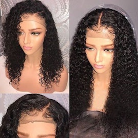 Curly Human Hair Wigs Raw Natural Color With Baby Hair Pre Plucked Wig