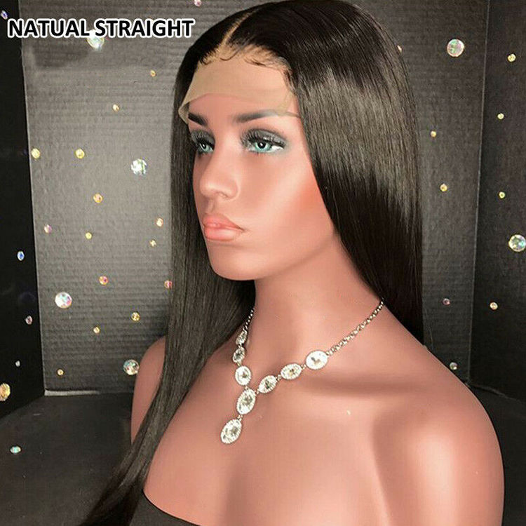 Brazilian Remy Natural Long straight Lace Frontal Human Hair Wig