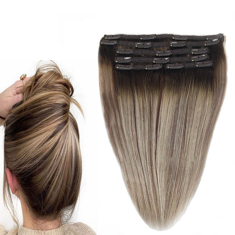 Clip in remy human hair extensions