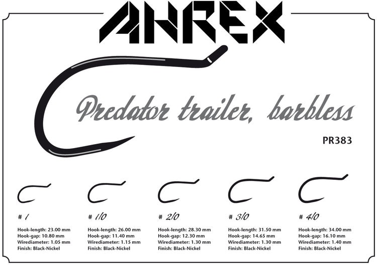 Ahrex PR383- Predator Trailer Hook Barbless