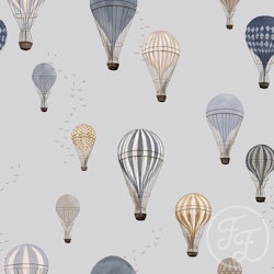 Hot Air Balloons - Blue  VAFFELSTOFF