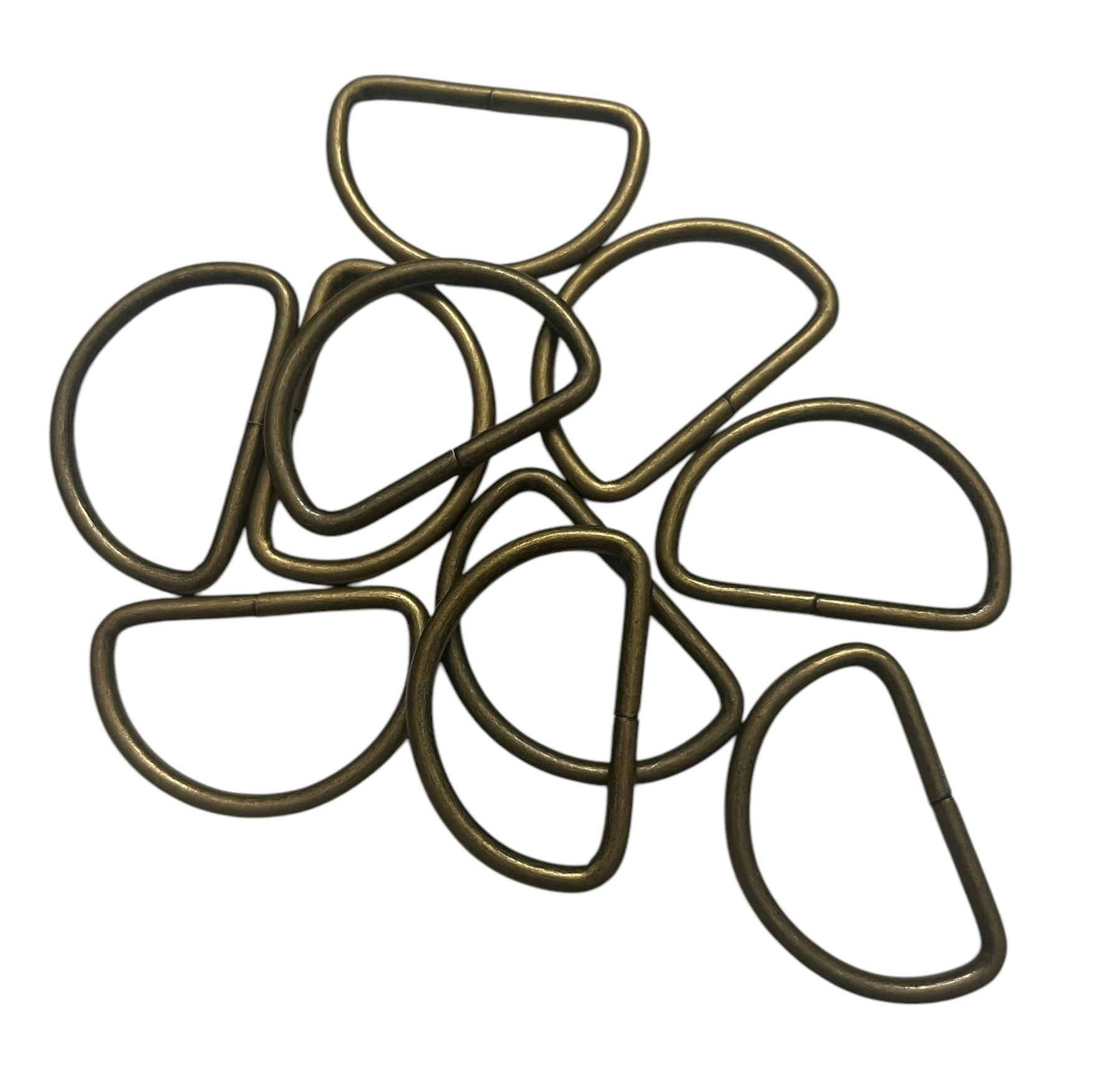 D - Ring - Antikk Messing - 25 mm