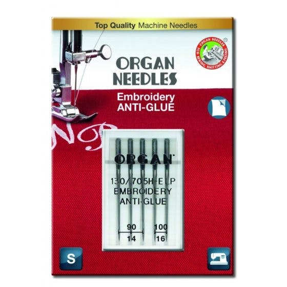 Organ Needle -  Broderi Anti Glue 90-100 /5-pack