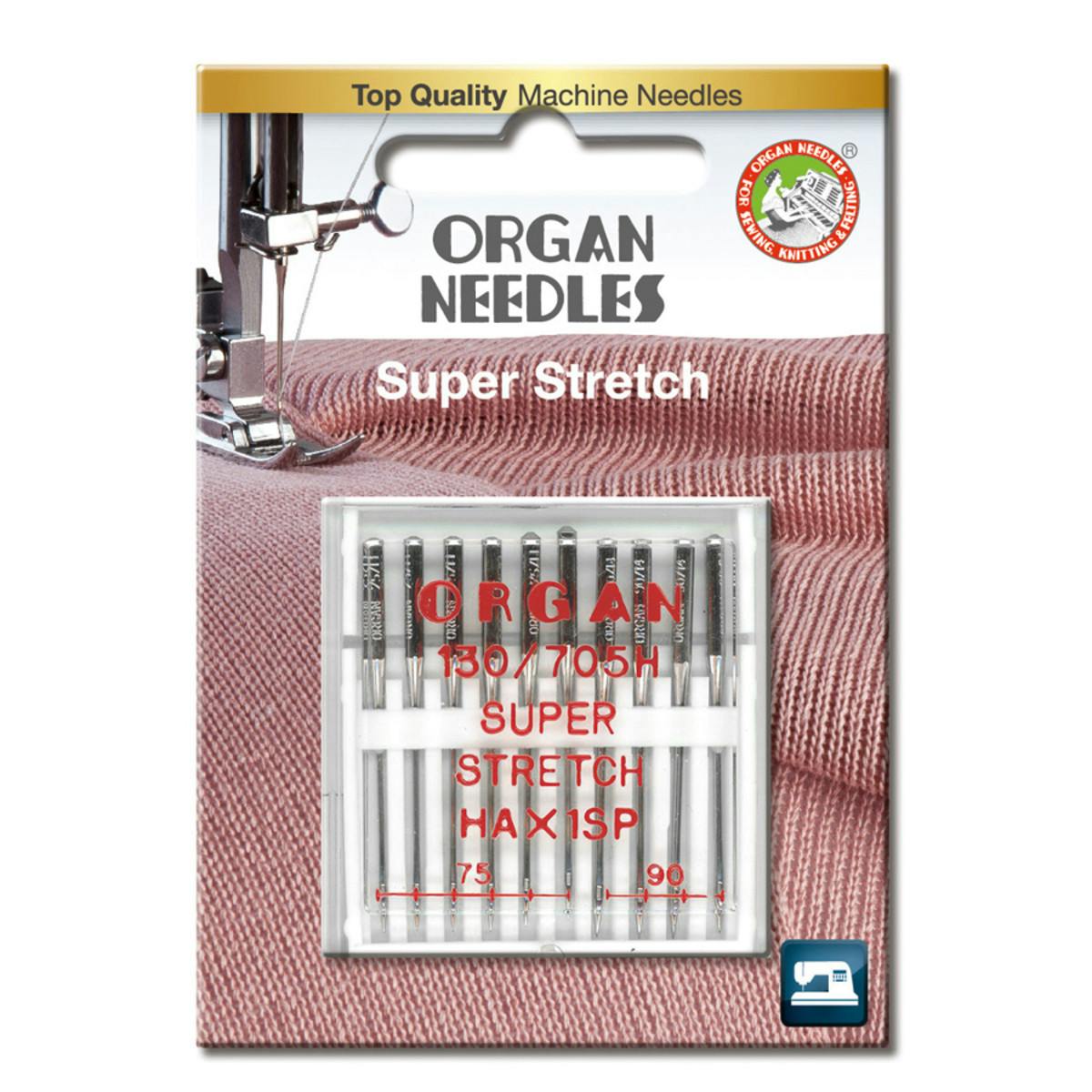 Organ Super Stretch Overlock HAx1SP nål #75-90 - 10 stk