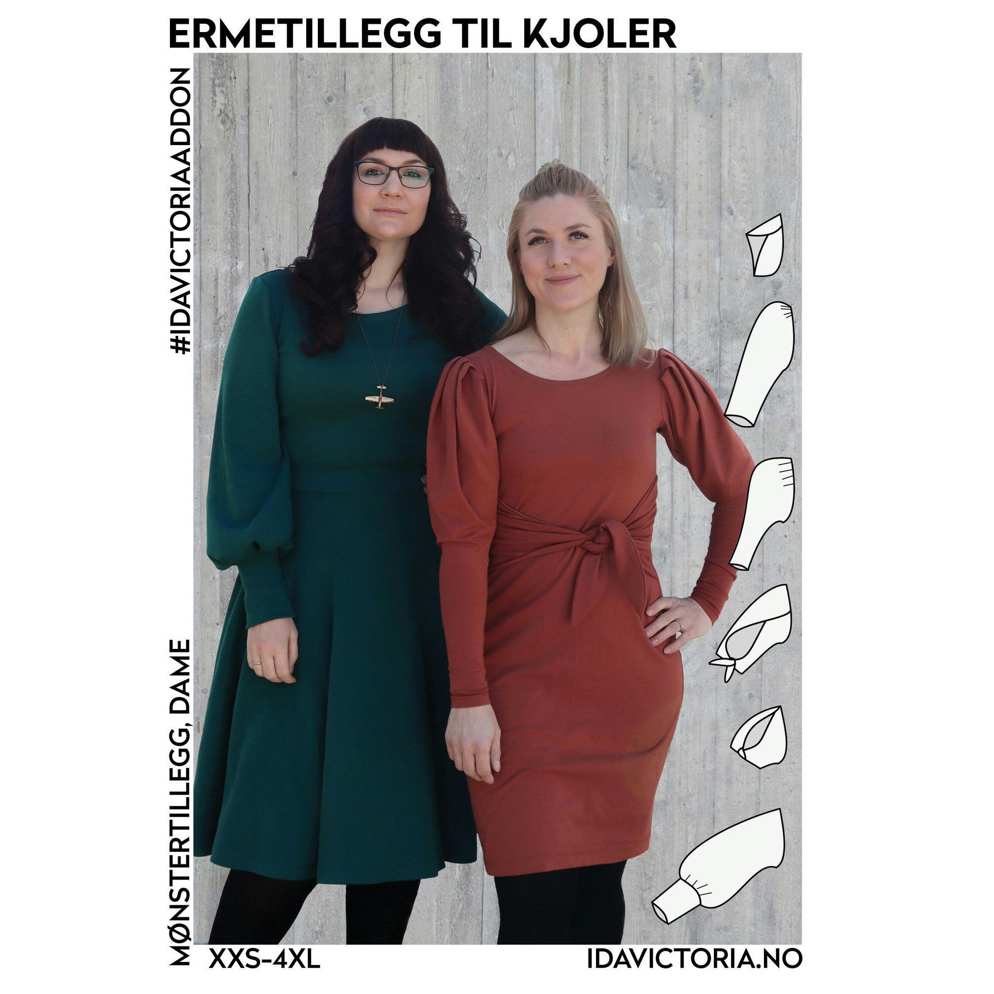 Ermetillegg til kjoler (XXS-4XL)