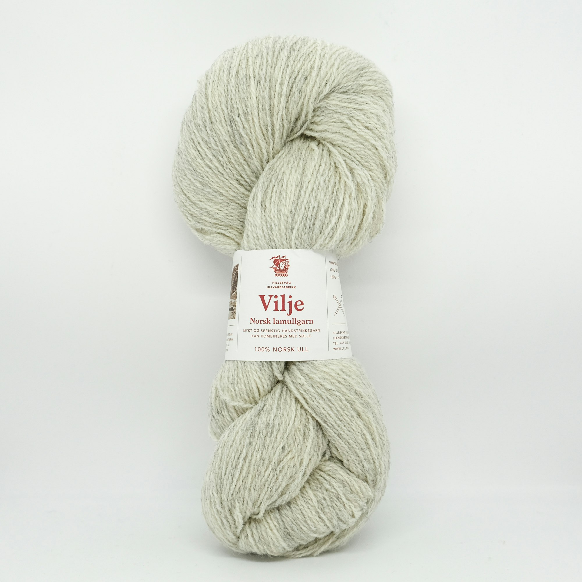Vilje lamullgarn - Melert Lys Grå (413)