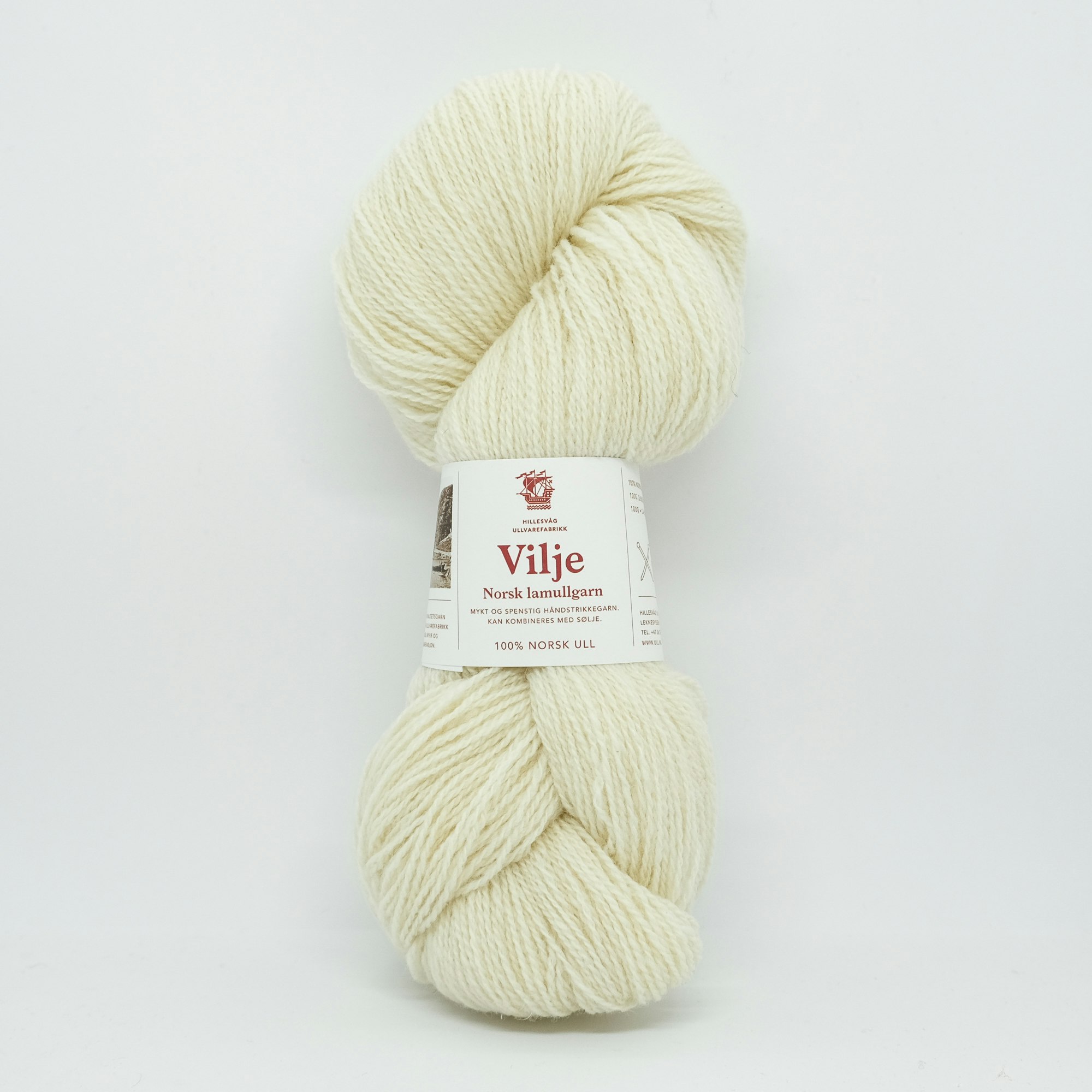 Vilje lamullgarn - Ubleket hvit(400)