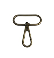 Karabinkrok -  Antikk messing - 38 mm