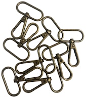 Karabinkrok - Antikk Messing - 32 mm