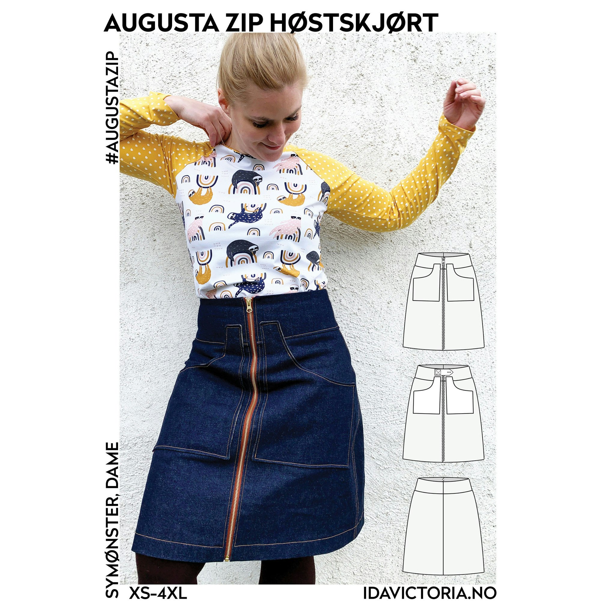 Augusta Zip Høstskjørt - Dame