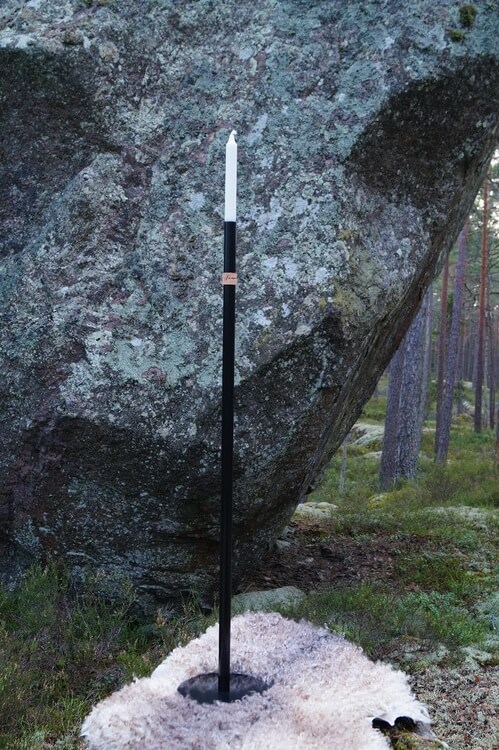 Handgjord Golvljusstake Svart 100cm - Frera