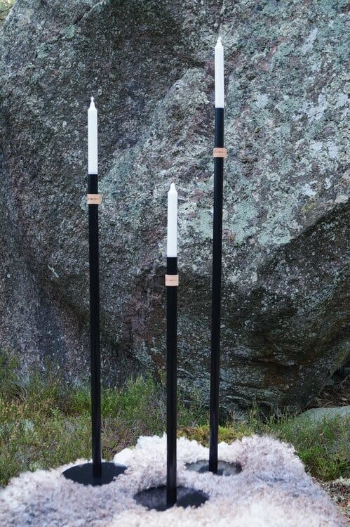 Handgjord Golvljusstake Svart 100cm - Frera Design