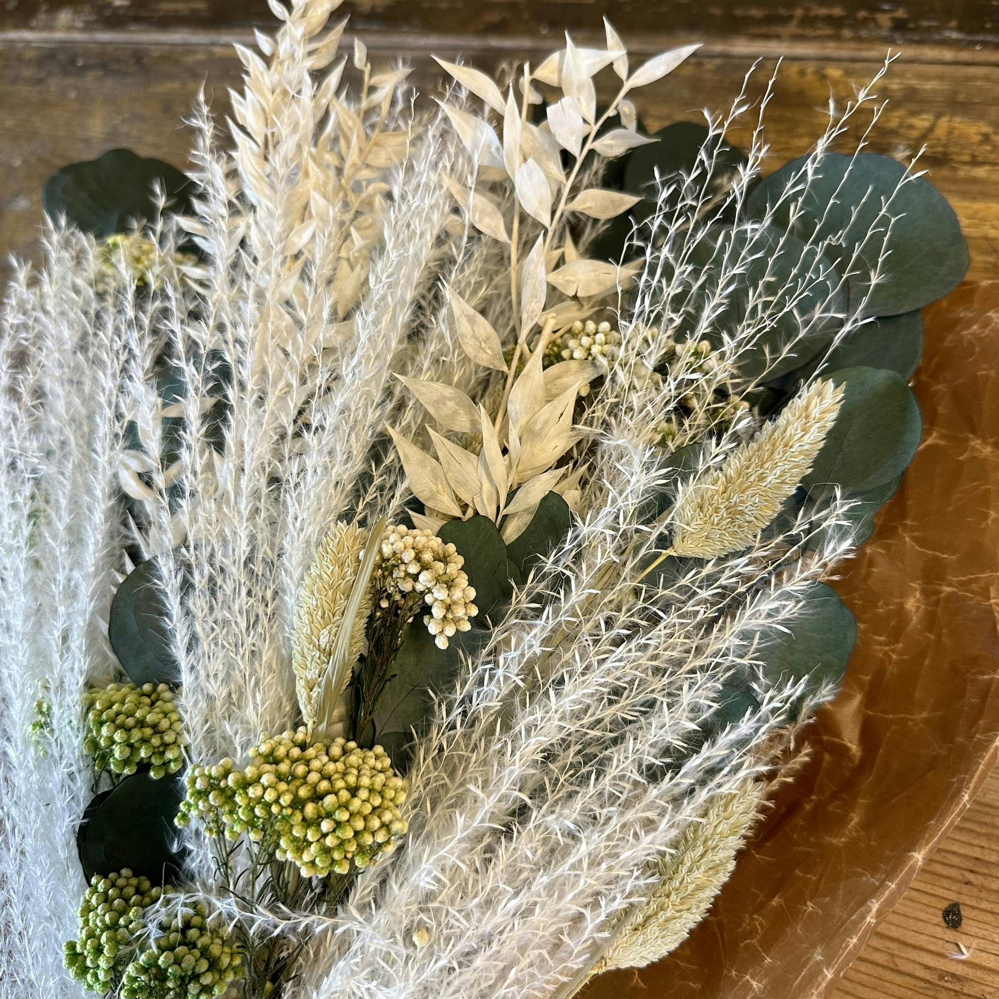 Mix Bukett Exklusiv Fräsch fläkt, grön - Torkade blommor