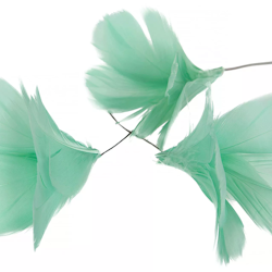 Feather/Thread Flower light turquoise 12 pack - A Lot Decoration